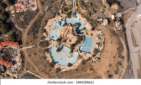 Closed Abandoned Water Park Aerial View, Dead Sea, Israel
Apocalyptic Vision From Israel Closeed For 20 Years Water Park, Drone View 
