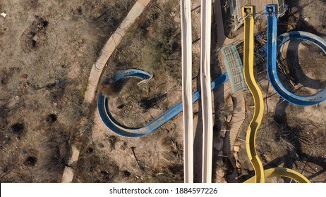 Closed Abandoned Water Park Aerial View, Dead Sea, Israel
Apocalyptic Vision From Israel Closeed For 20 Years Water Park, Drone View 
