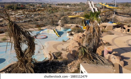 Closed Abandoned Water Park Aerial View, Dead Sea, Israel
Apocalyptic Vision From Israel Closeed For 20 Years Water Park, Drone View 
