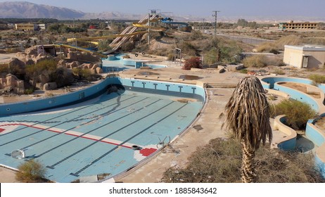 Closed Abandoned Water Park Aerial View, Dead Sea, Israel
Apocalyptic Vision From Israel Closeed For 20 Years Water Park, Drone View 
