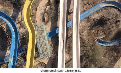 Closed Abandoned Water Park Aerial View, Dead Sea, Israel
Apocalyptic Vision From Israel Closeed For 20 Years Water Park, Drone View 
