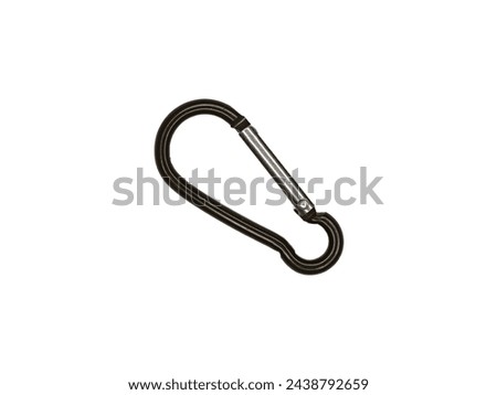 Closed black keychain carbine is isolated on a white background.