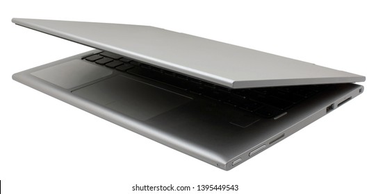 Closed Black Laptop Isolated On White