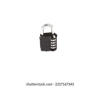 Closed black padlock isolated on a white background - Shutterstock ID 2257167343