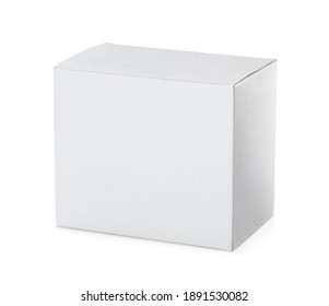 Closed Blank Cardboard Box Isolated On White