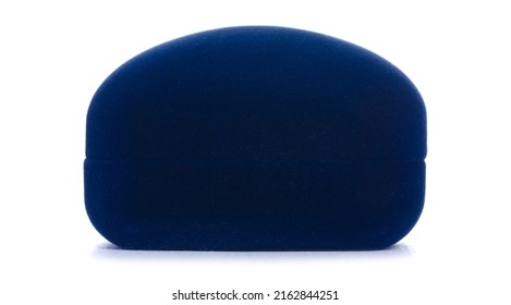 Closed Blue Jewelry Box On White Background Isolation