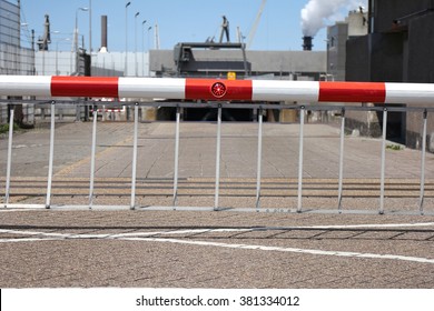 Closed Boom Barrier At Sluice