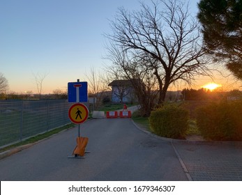 Closed Border Slovenia To Italy Due To Covid 19. Coronaviruses