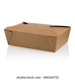 A Closed Brown Unlabeled Paper Food Box