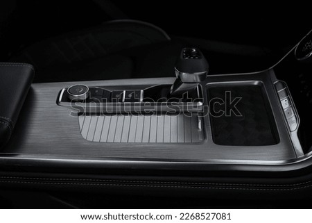 Closed car glove box compartment. Glove compartment of car.