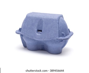 Closed Carton Egg Box. Isolated On A White Background.