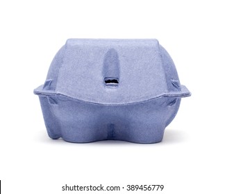 Closed Carton Egg Box. Isolated On A White Background.