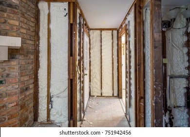 Closed Cell Spray Foam Insulation On A Home That Was Flooded By Hurricane Harvey