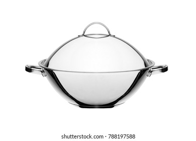 Closed Cloche Of Restaurant On White Background