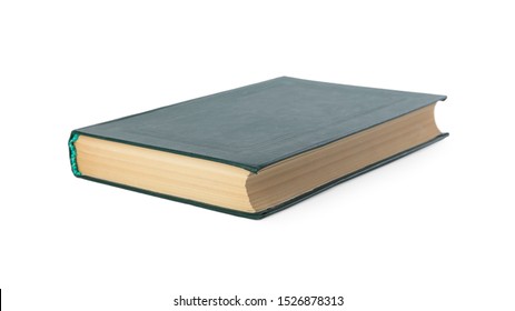 Closed Color Hardcover Book On White Background