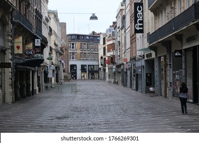 Closed Commercial Stores In Centre Of Lille, France On Jun. 28, 2020.