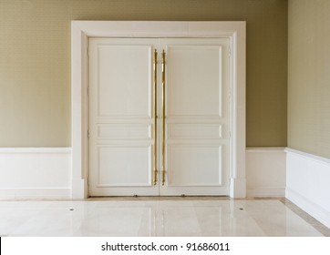 Closed Door In A Luxury Hotel.