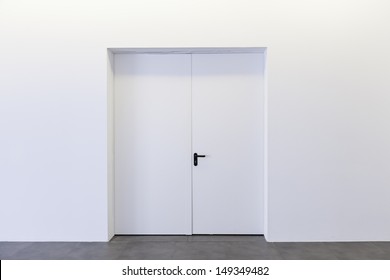 Closed Door White Building Interior Walls, Construction