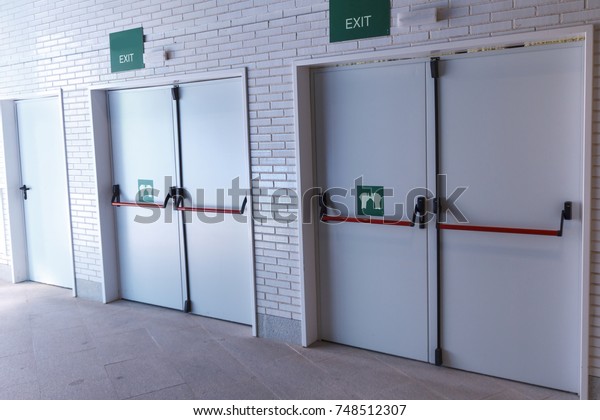 Closed\
emergency exit doors, for quick\
evacuation