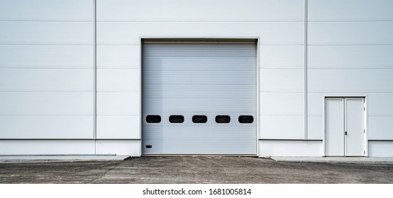 Closed Entrance Of Indistrial Storage Shed.