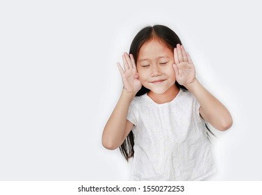 Closed Eyes Little Child Girl Gestures Stock Photo 1550272253 ...