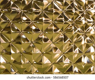 Closed Up Glass Texture : Diamond Shape, Gold Color