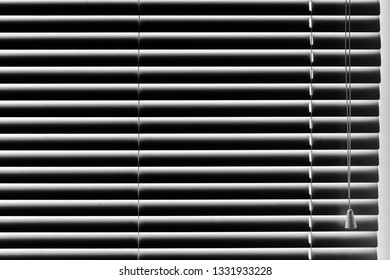 Closed horizontal window blinds, abstract background photo texture