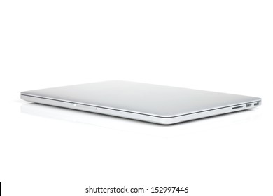 Closed Laptop. Isolated On White Background