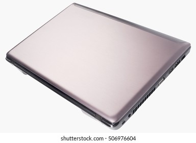 Closed Laptop (notebook) Above Isometric View Isolated On The White Background