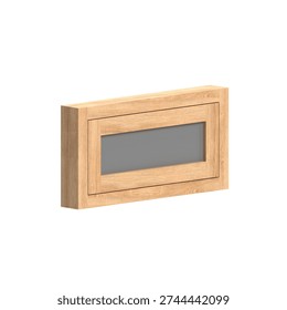 Closed oak window in front view with smooth natural surface, refined grain pattern, and sturdy contemporary frame ideal for residential architectural rendering.