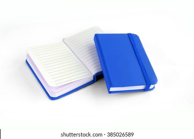 Closed And Open Blue Notebook