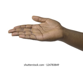 Closed Up Open Hand Of A Black Man