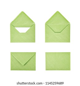 Closed And Opened Paper Envelope Isolated