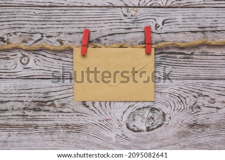 Similar – Image, Stock Photo Old paper envelopes over wood texture