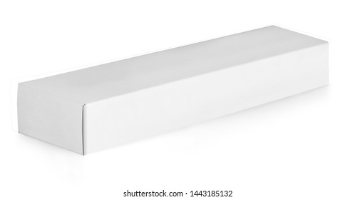 Closed Rectangular Blank Isolated Box On White Background