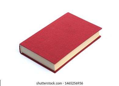 Closed Red  Book Isolated On A White Background -Image 