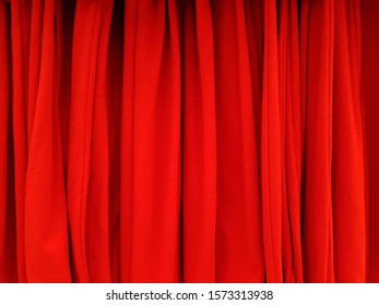 Closed Red Curtain Theatrical Drapes Stage Stock Photo 1573313938 ...