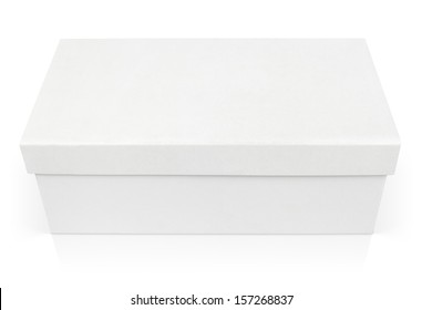 Closed Shoe Box Isolated On White With Clipping Path