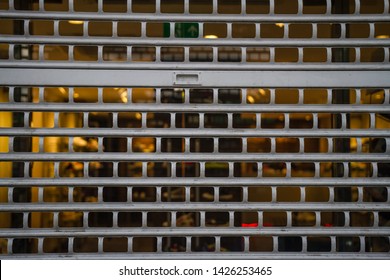 Closed Shop Metal Shutters Roller Blinds Texture