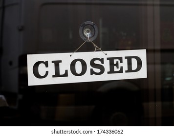 Closed Sign On A Door