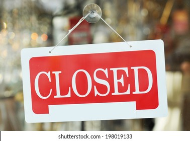 Closed Sign In Shop Window