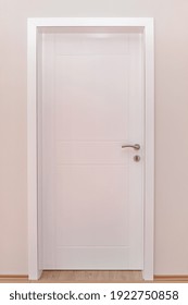 Closed Simple White Door At Home Room Interior