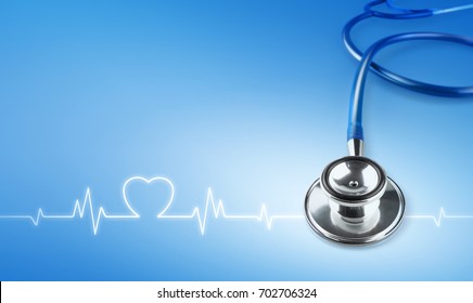 closed up stethoscope and heartbeat ready for treat patients in a hospital - Shutterstock ID 702706324