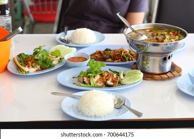 Closed Up Table Of Asian Food, Spicy