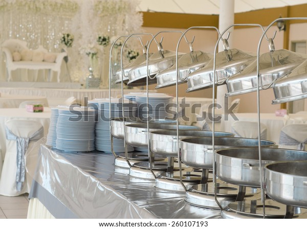 Closed Uo Few Chafing Dishes On Stock Photo Edit Now 260107193