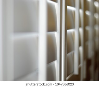 Closed White Plantation Shutters