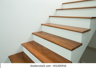 Closed Up Of Wooden Stairs In Home