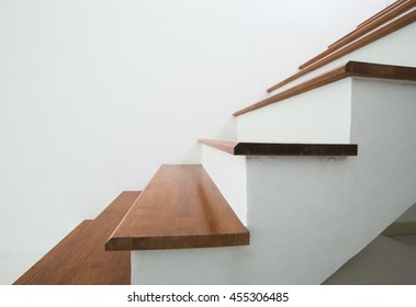 Closed Up Of Wooden Stairs In Home