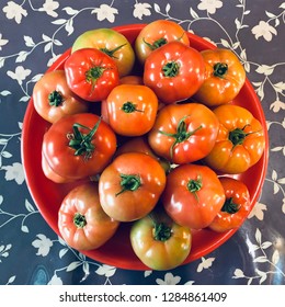 Closed-up of red tomatoes.