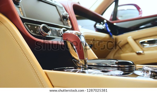 Closely Shown Different Parts Car Interior Stock Image